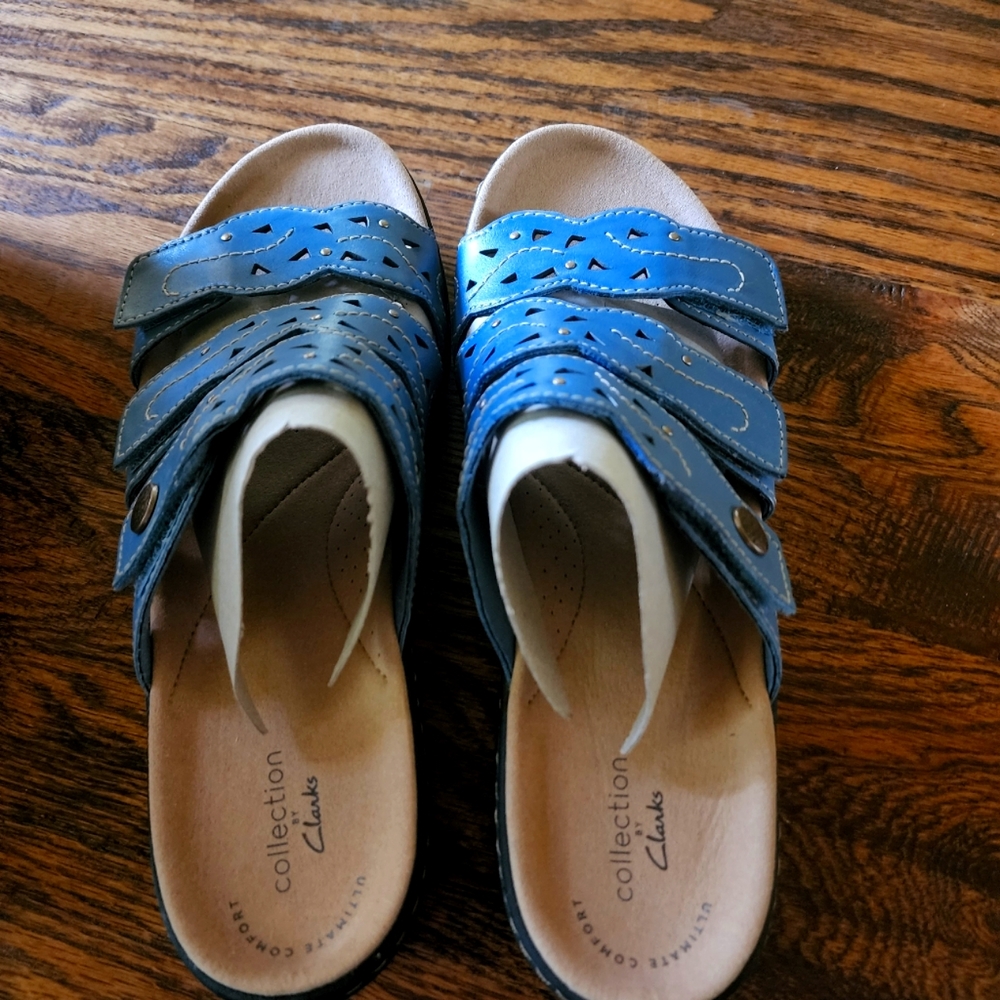 Collection by Clark's laurieann echo blue leather sandal 8.5 m